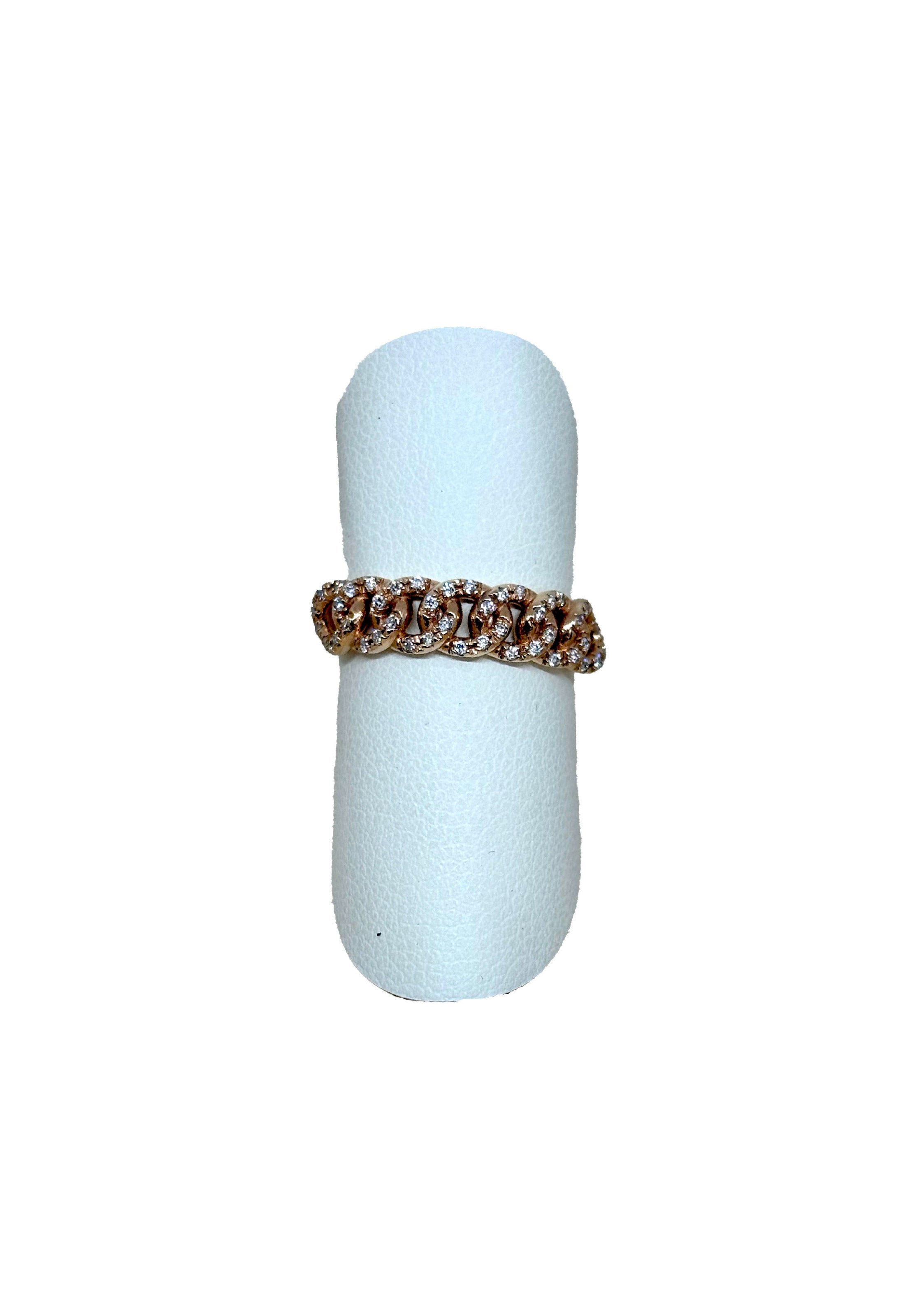 Anello Oro Rosa catena