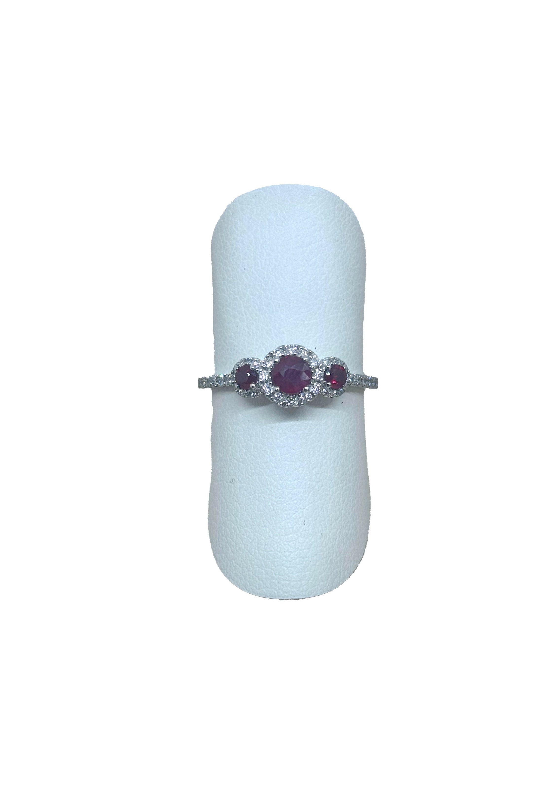 Anello Trilogy Brillanti Rubini