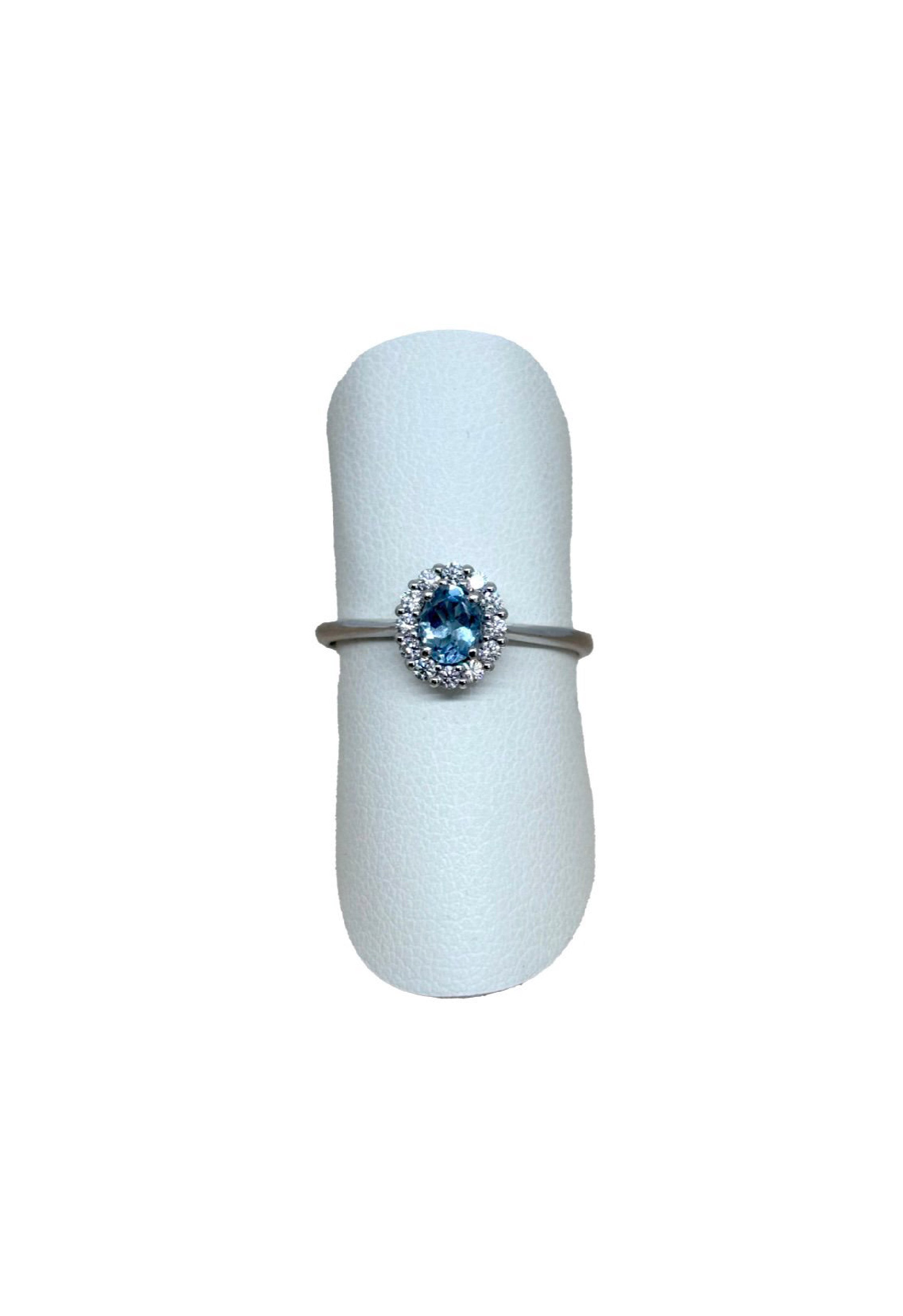 Anello Acquamarina Brillanti