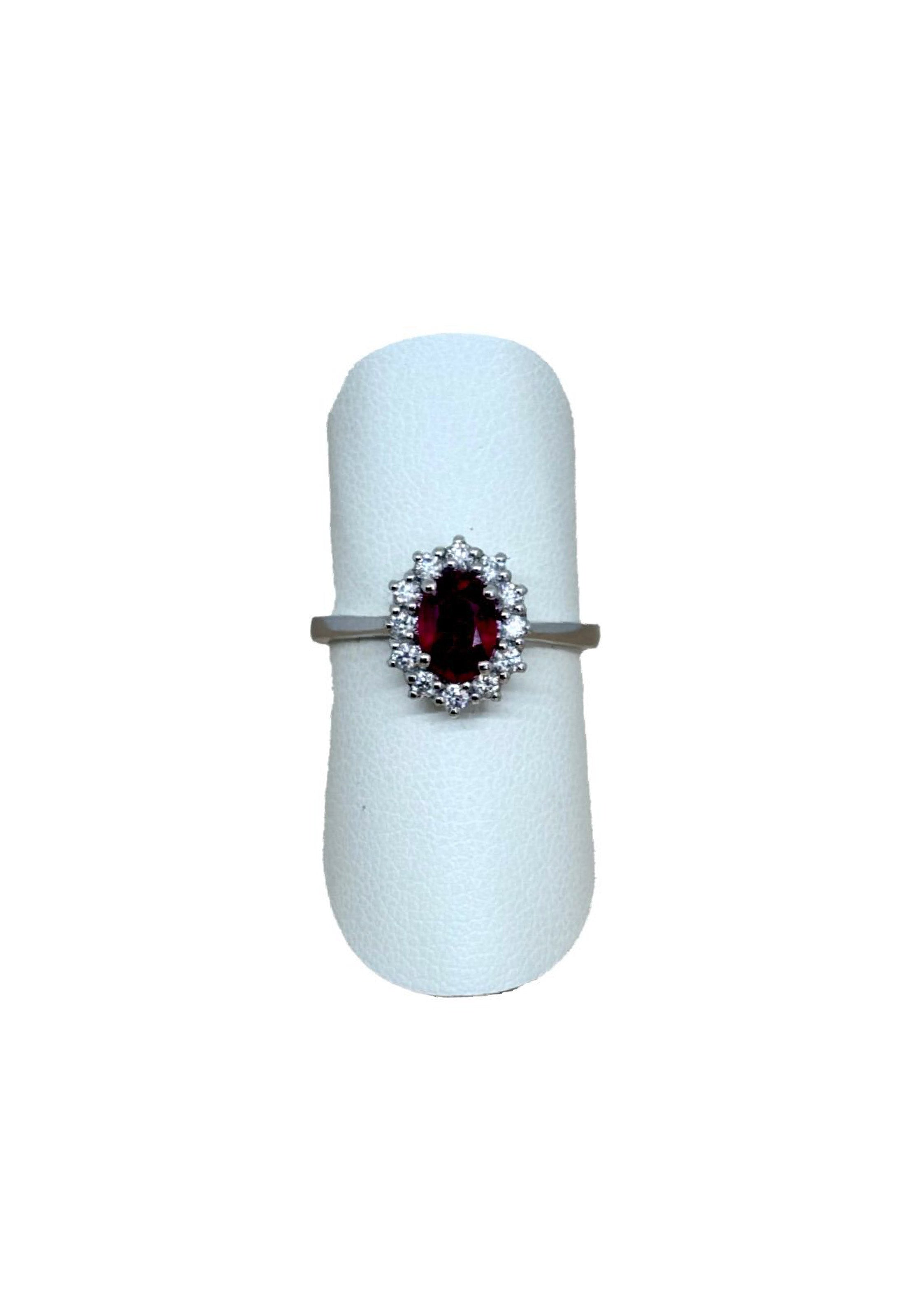 Anello Rubino Brillanti