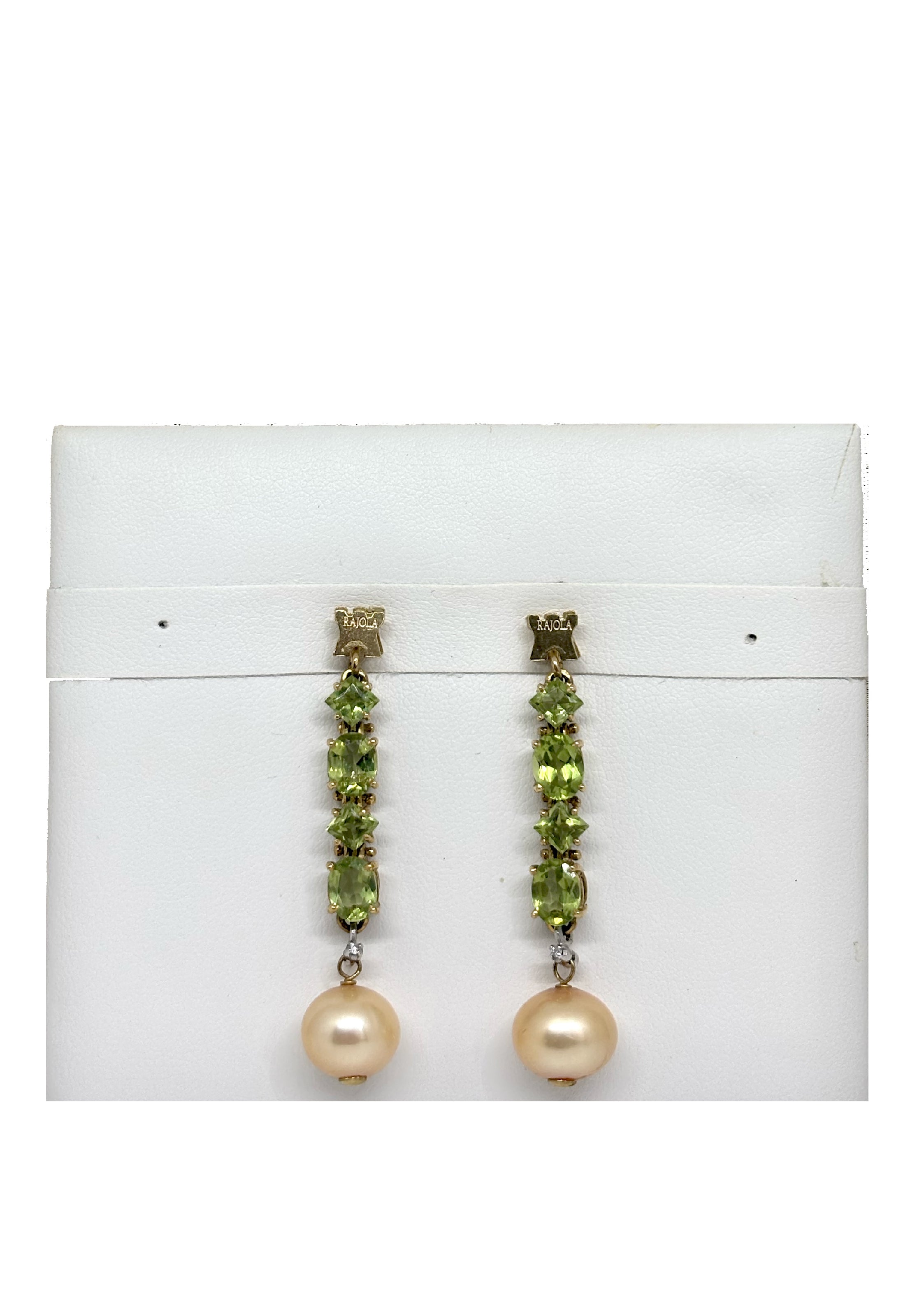 Orecchini peridoto perla gold