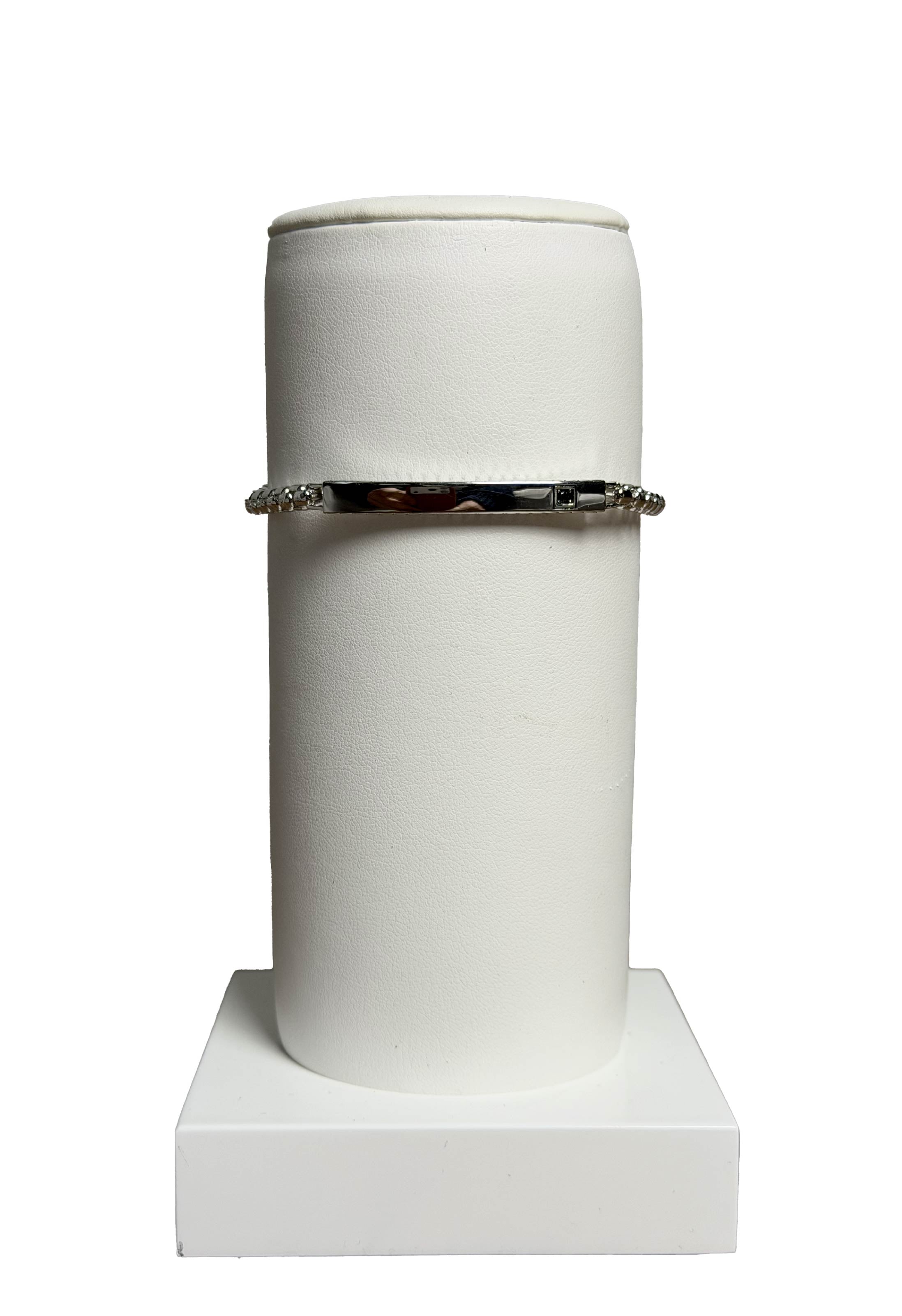 Bracciale uomo piastra e zircone nero