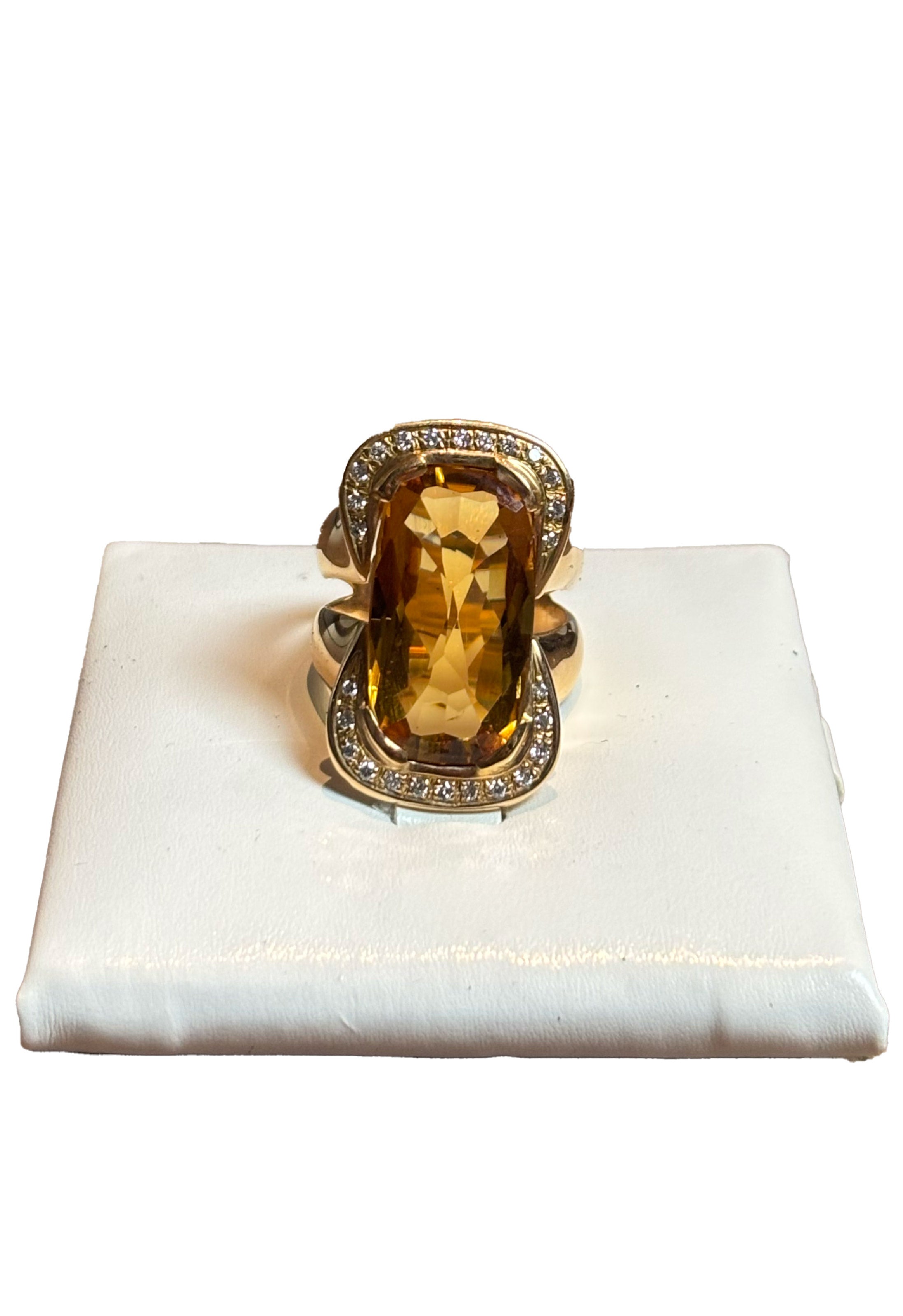 Anello quarzo citrino brillanti