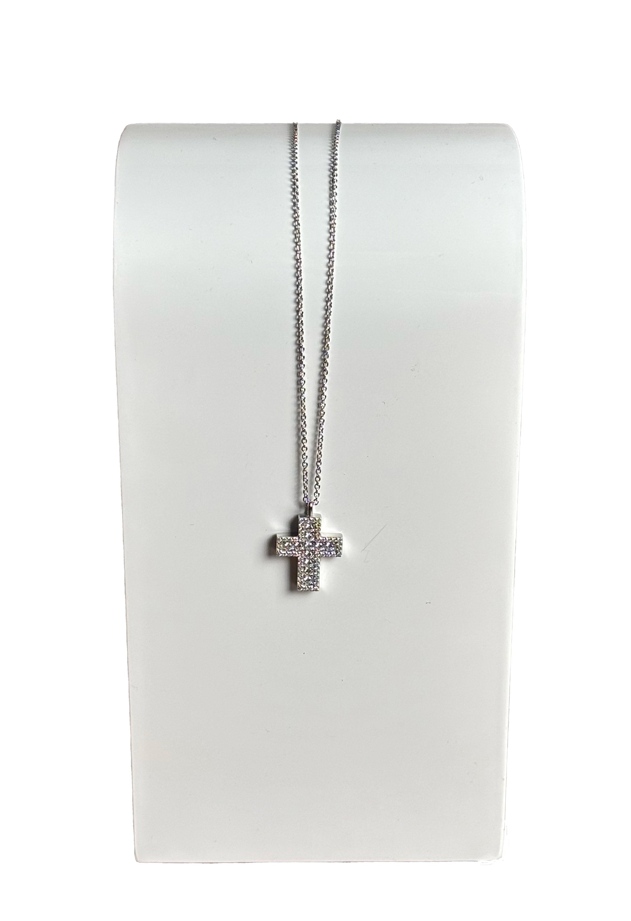 Girocollo croce argento zirconie