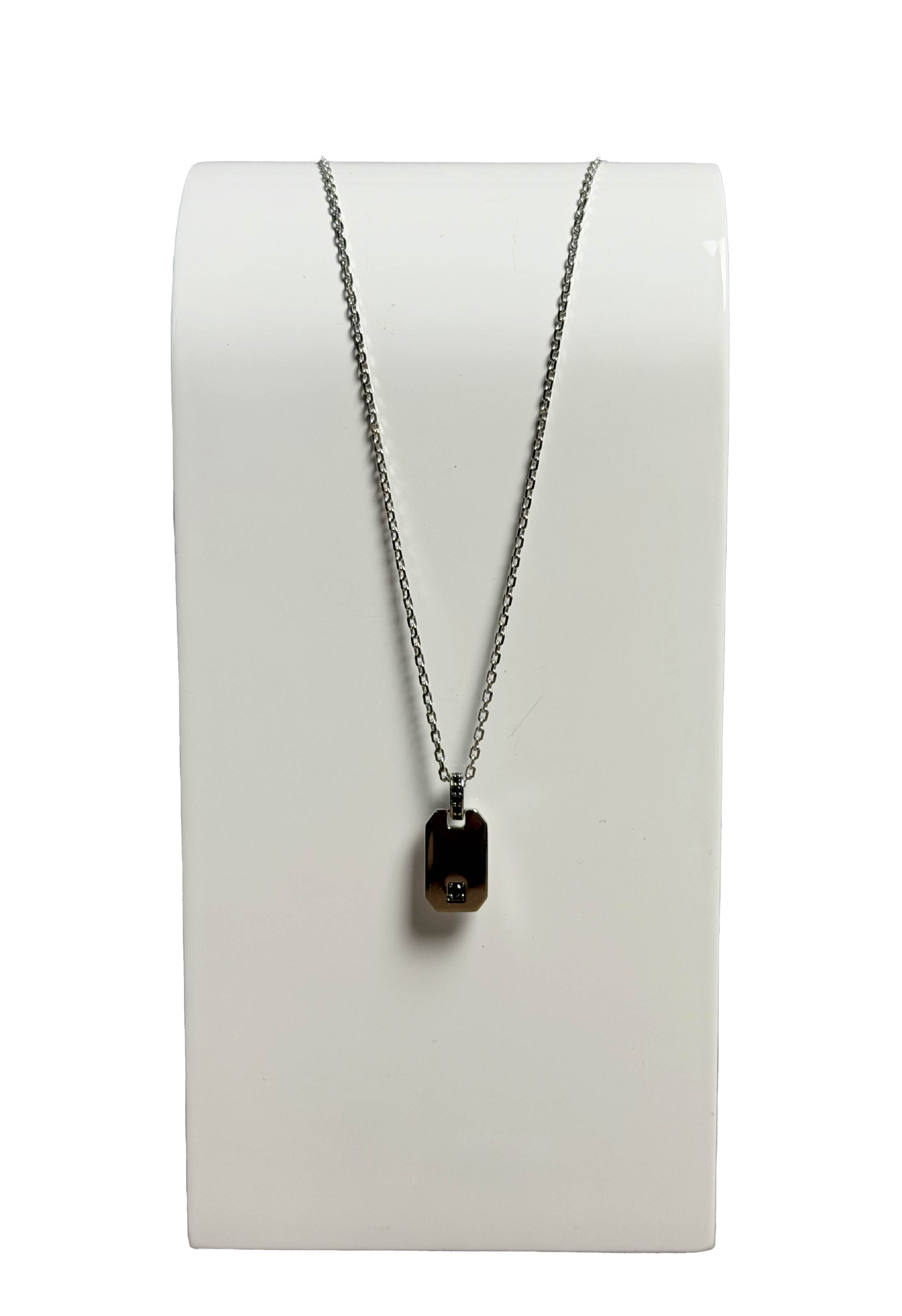 Girocollo uomo piastra con zirconi neri