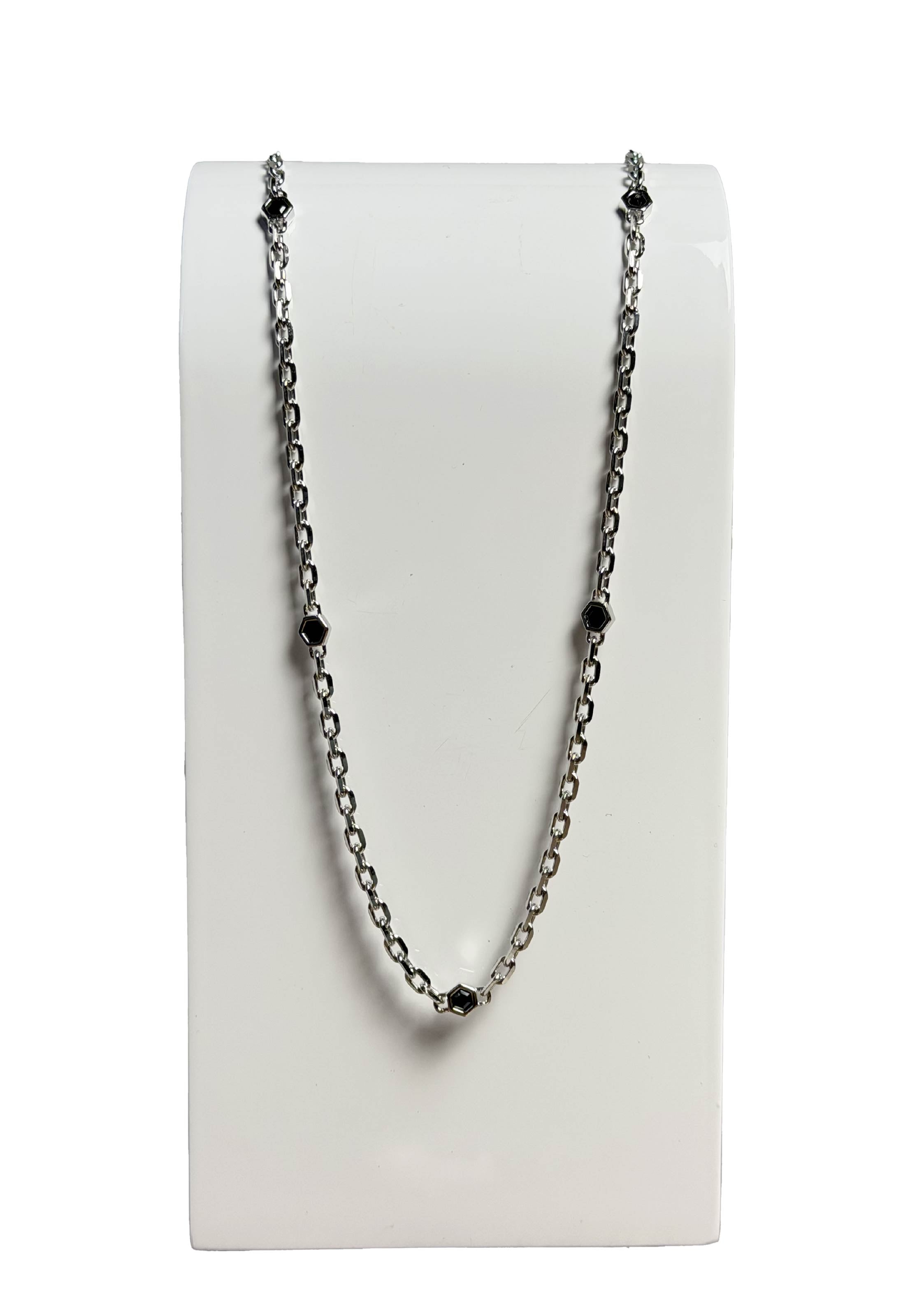 Collana uomo con zirconi neri
