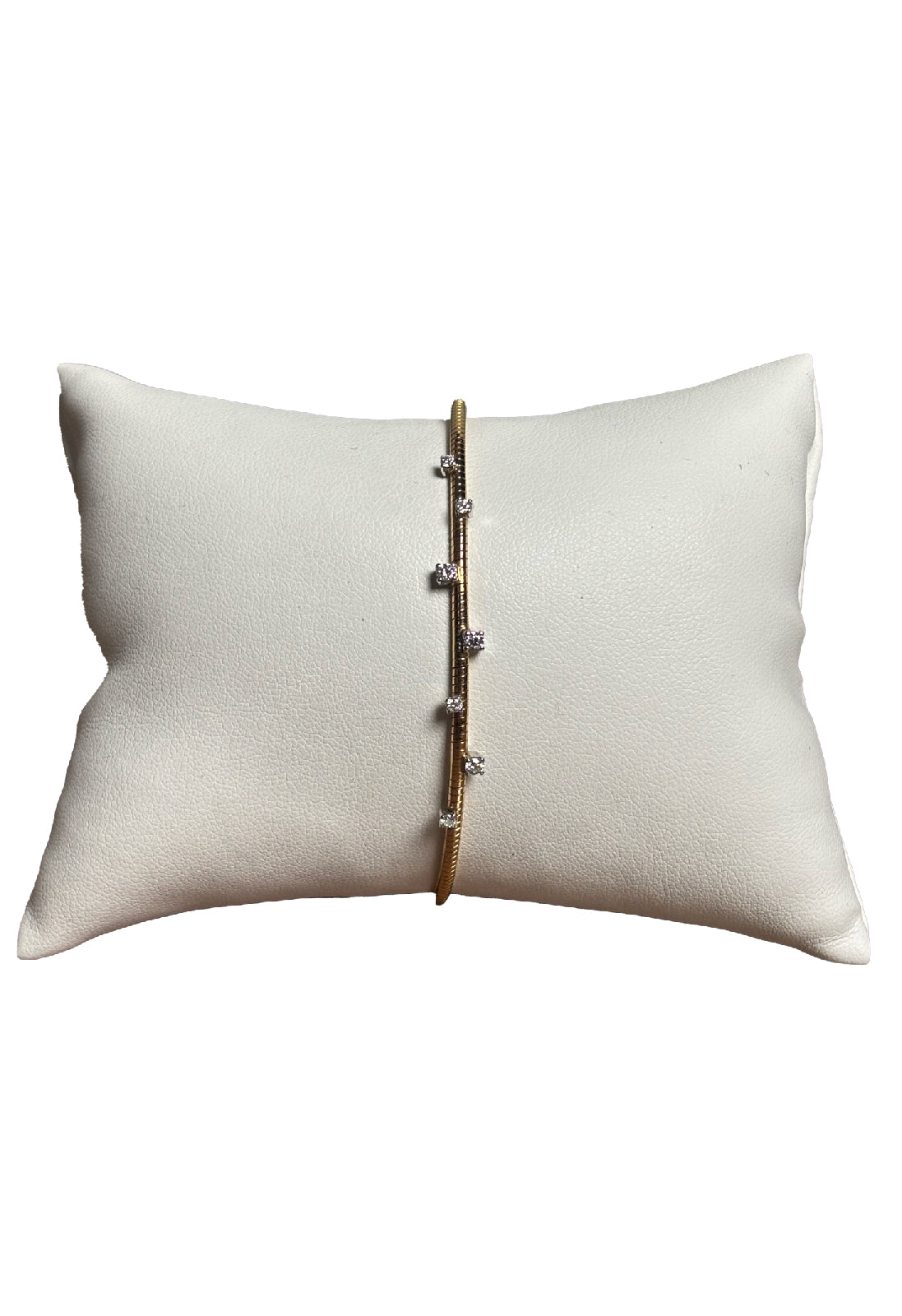 Bracciale molla brillanti oro rosa