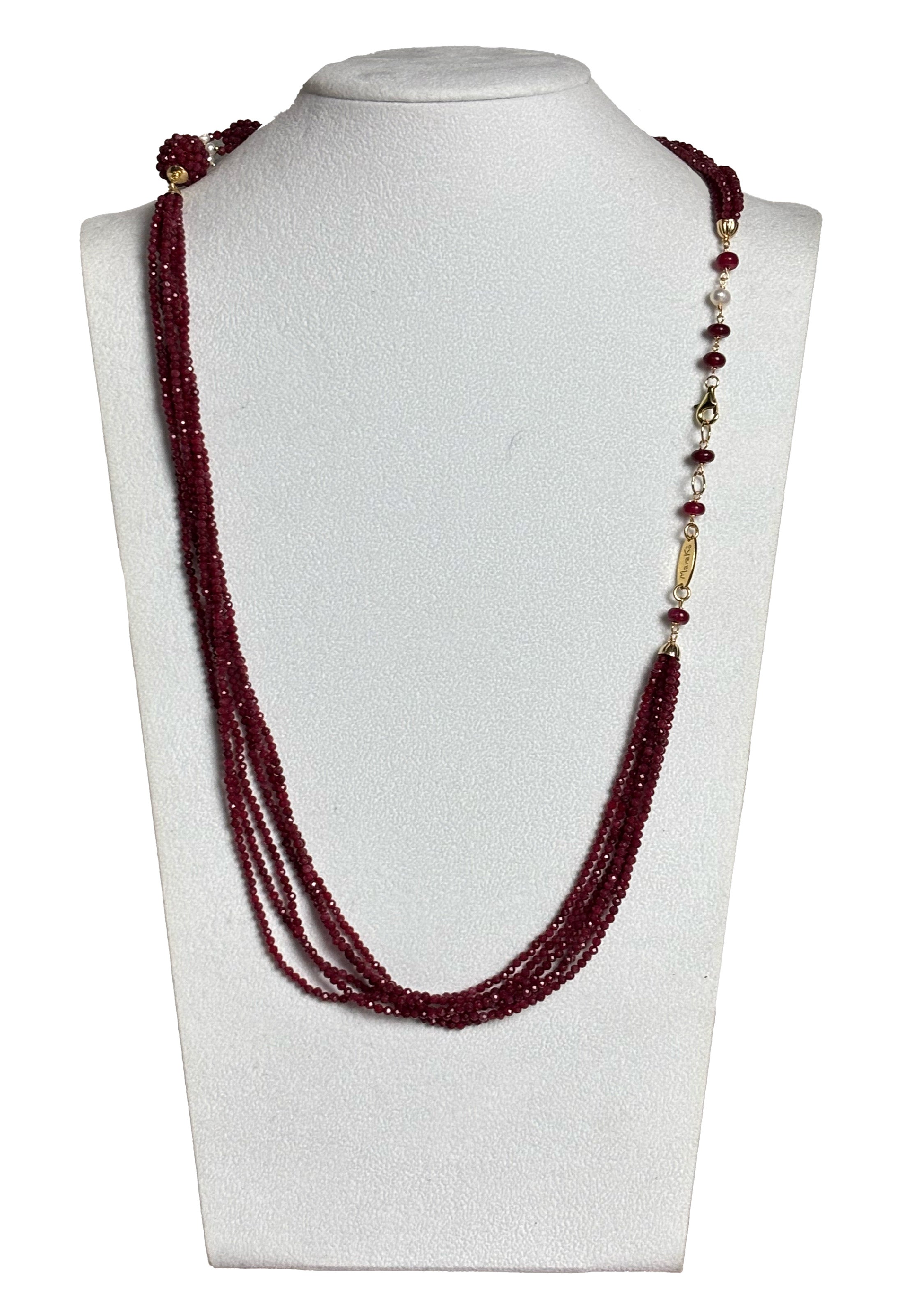 Collana agata Ruby perle