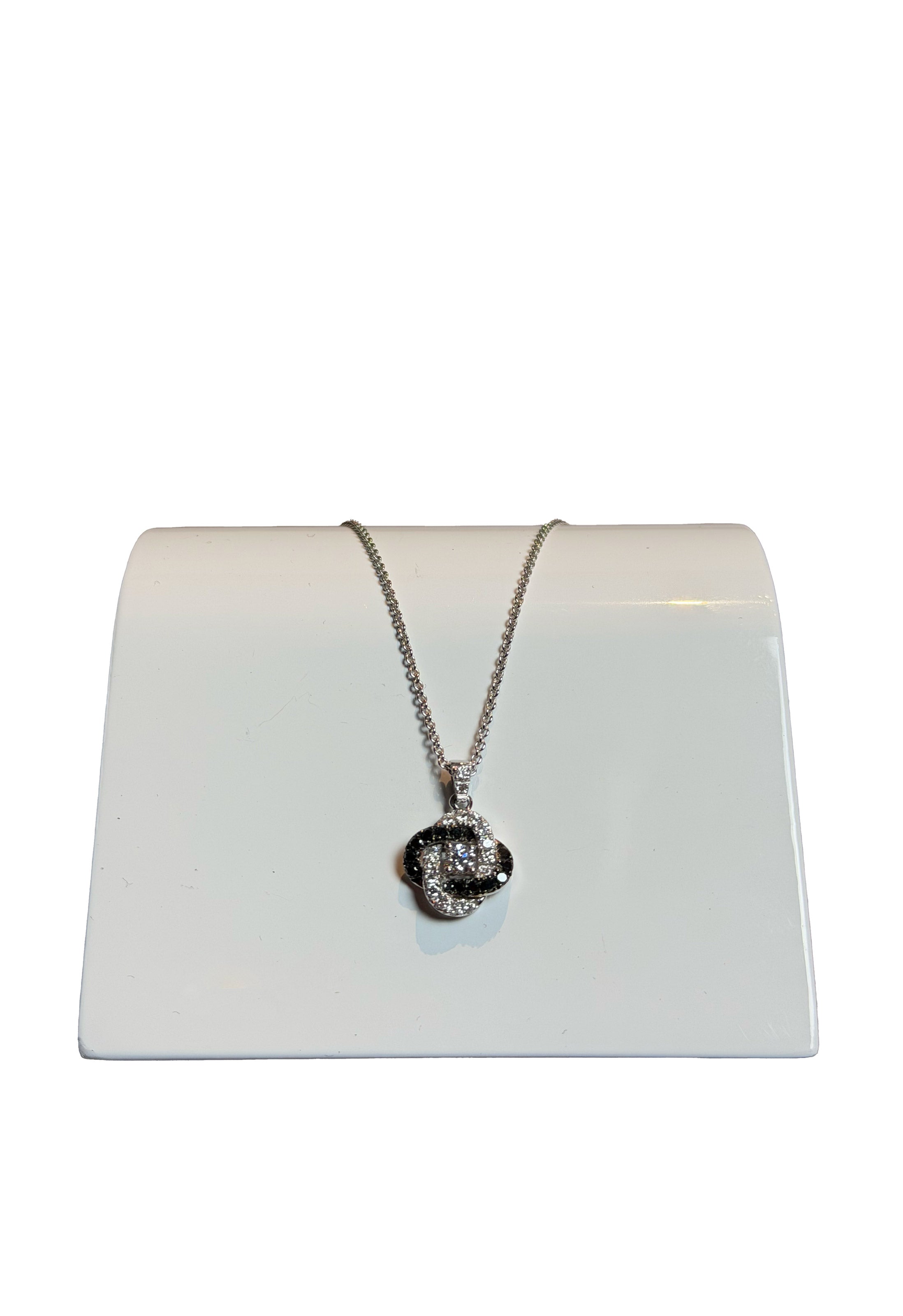Girocollo nodo brillanti black Leo pizzo
