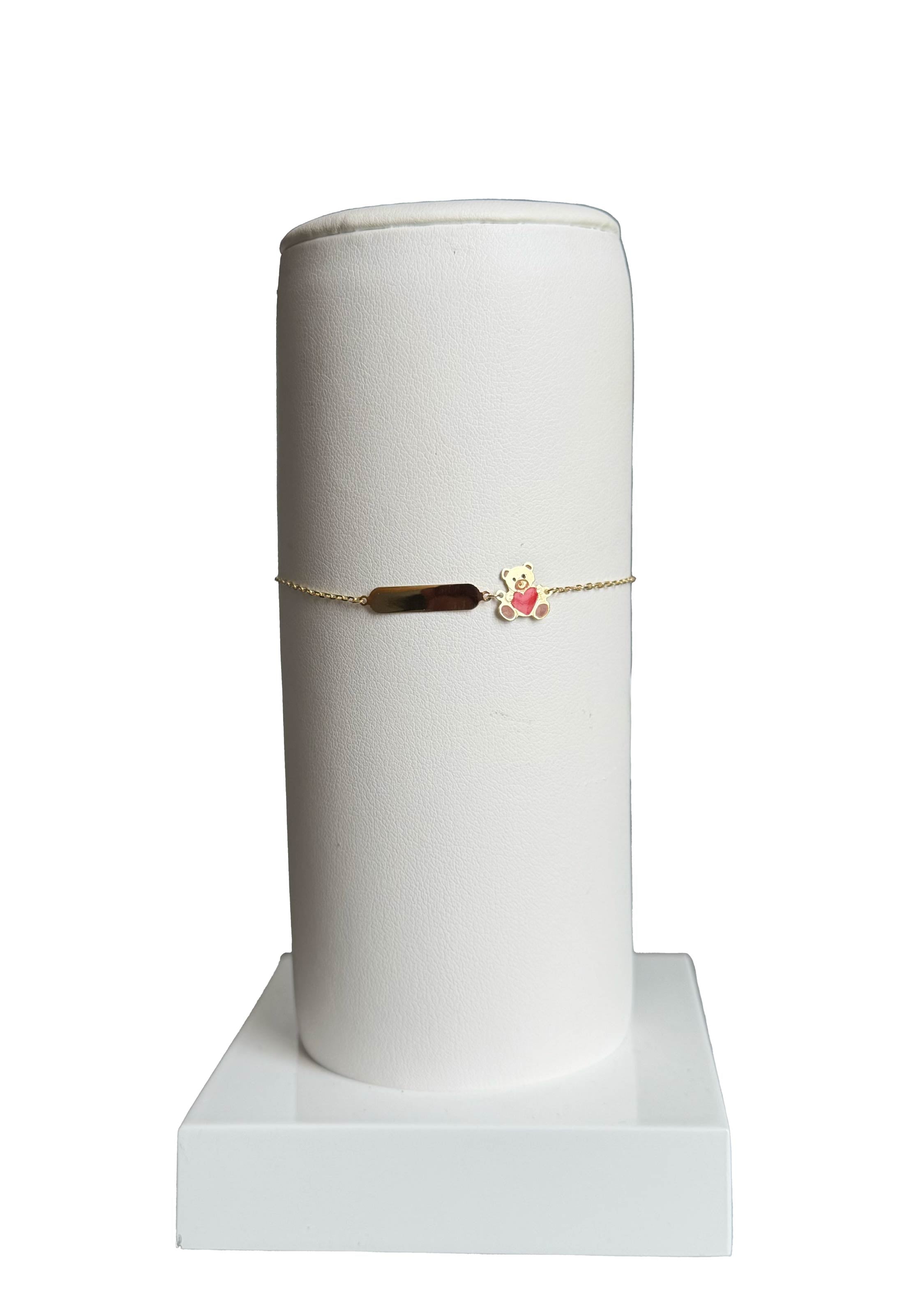 Bracciale oro  bambino/a targhetta e orsetto Roberto Giannotti