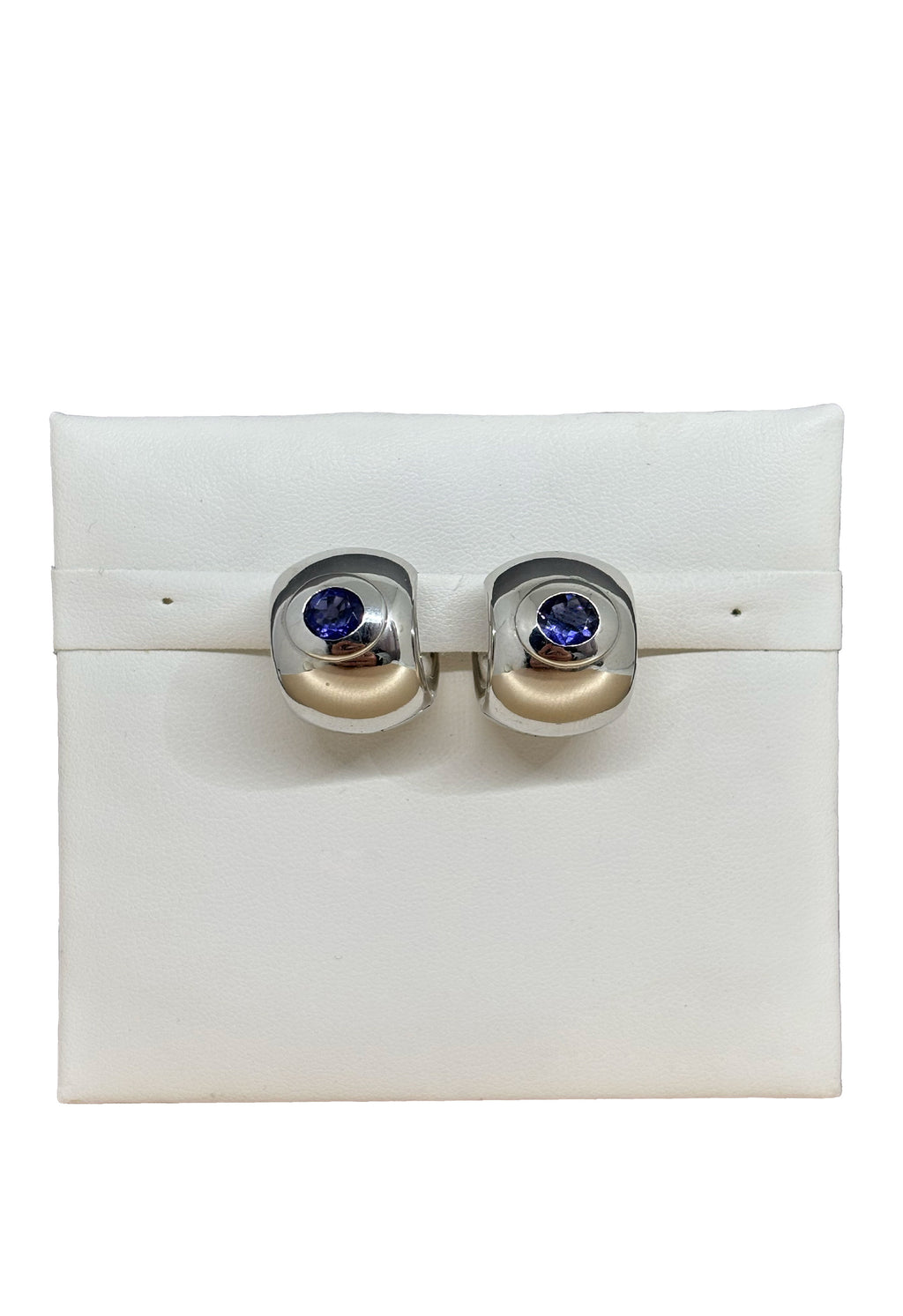 Orecchini oro bianco Iolite