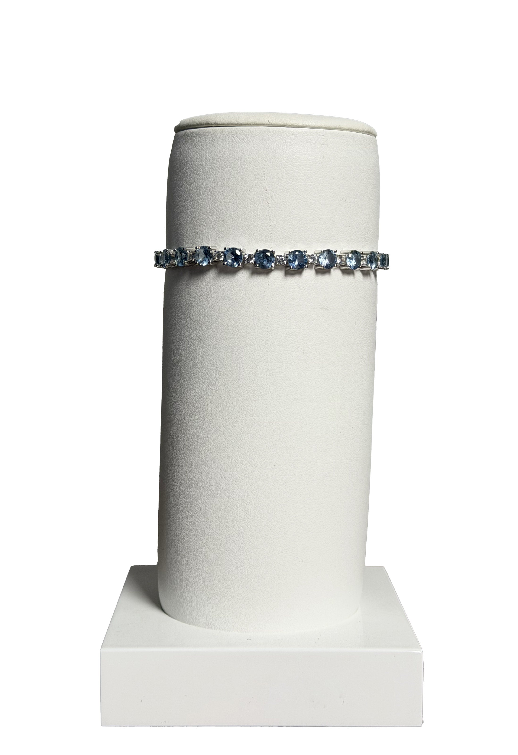 Bracciale tennis acquamarina argento