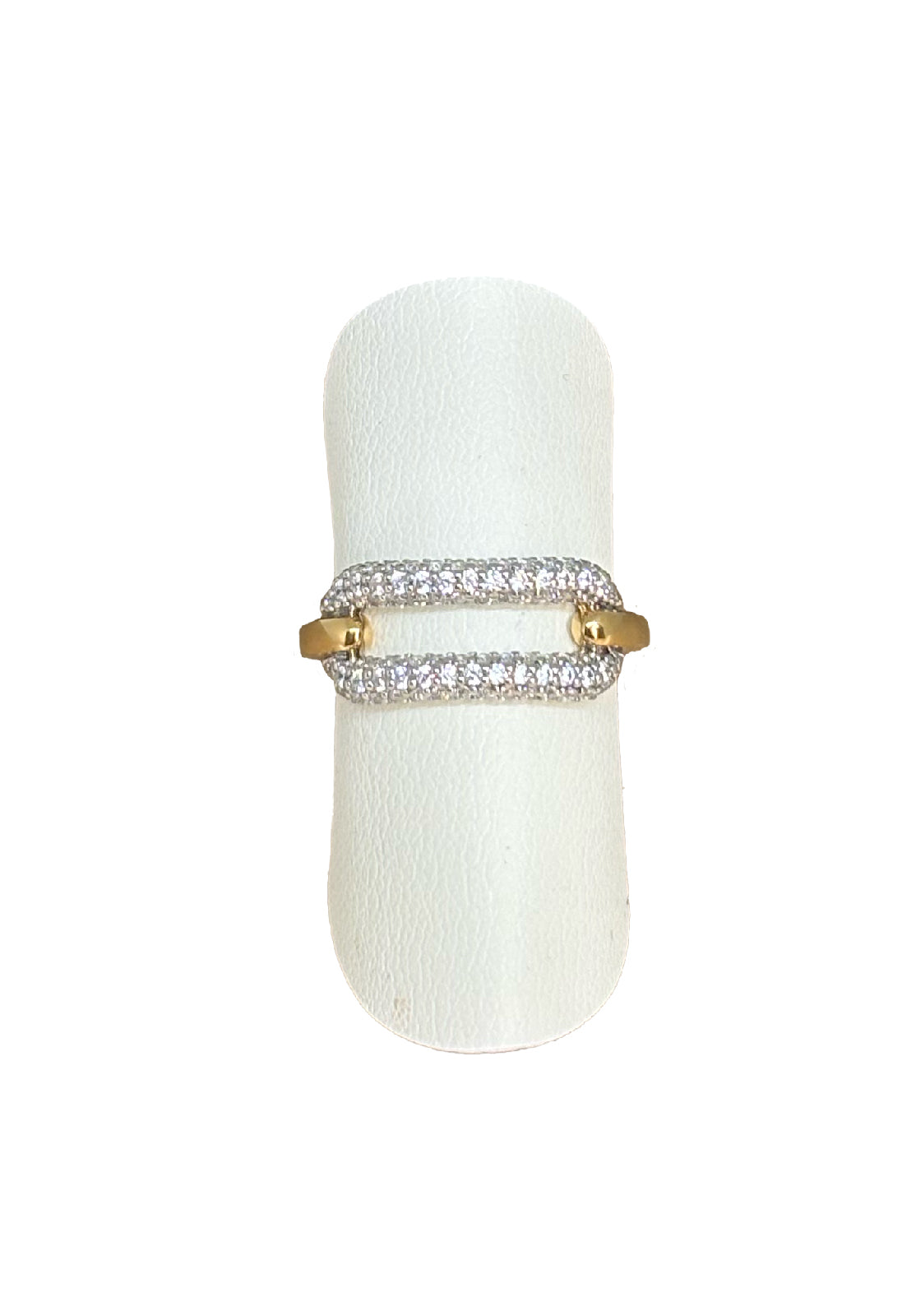 Anello catena argento zirconie