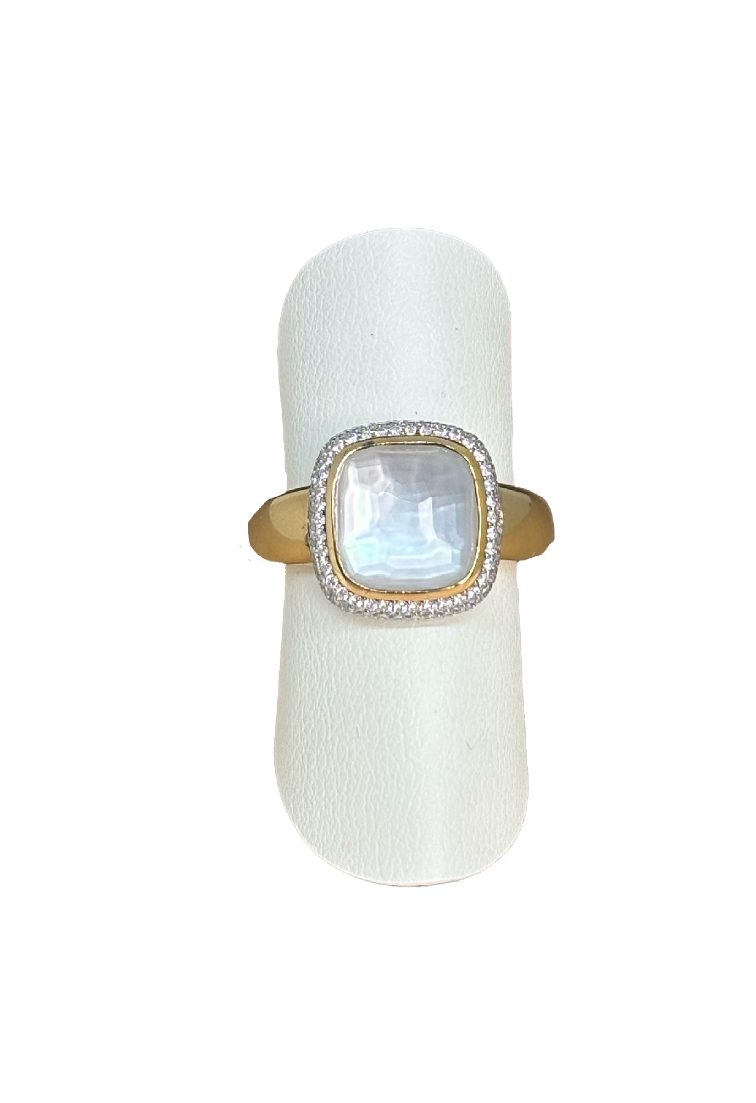 Anello cristallo rocca argento