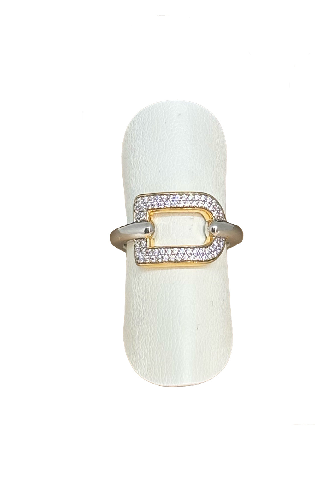 Anello catena argento zirconie