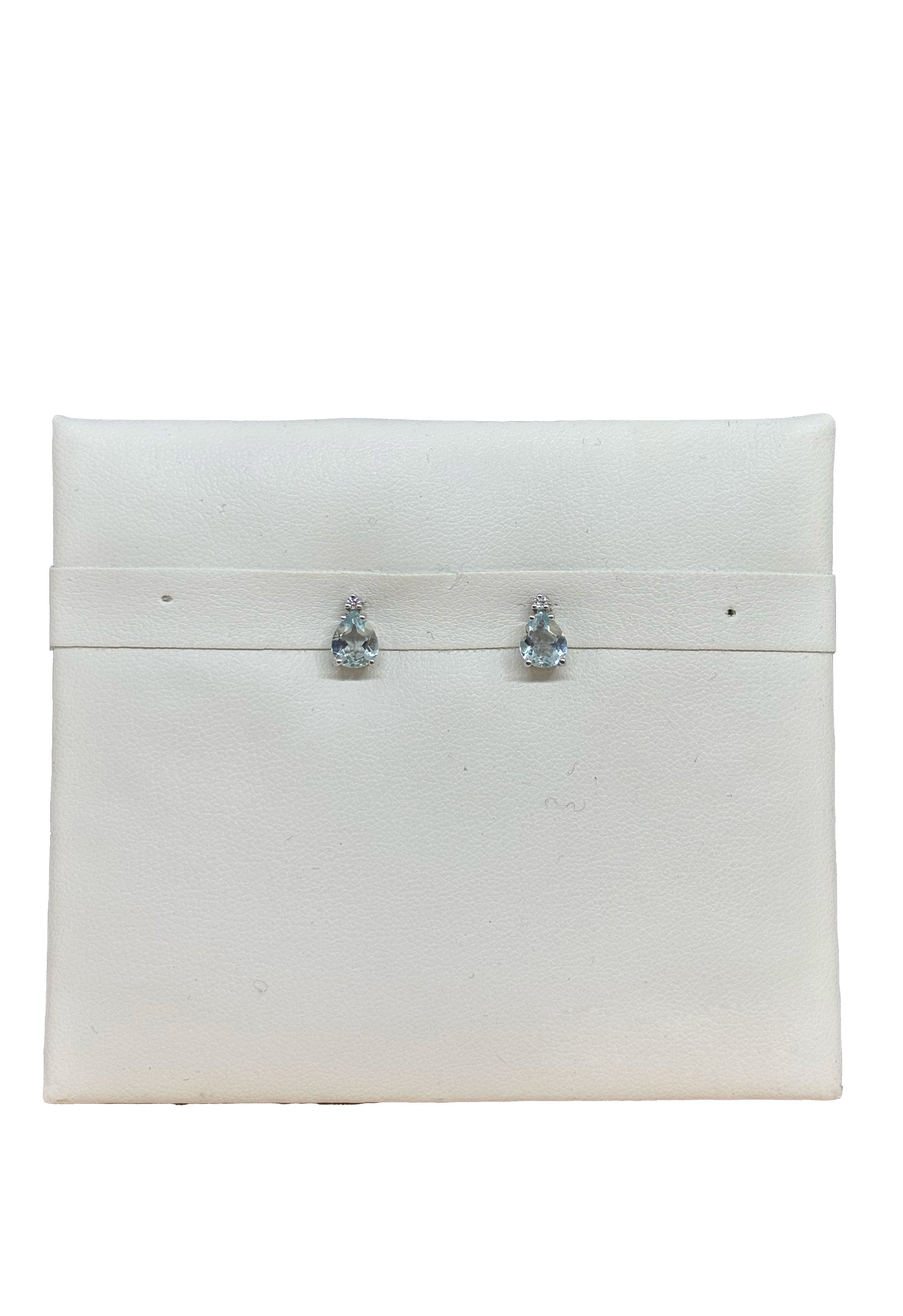 Orecchini goccia acquamarina brillanti