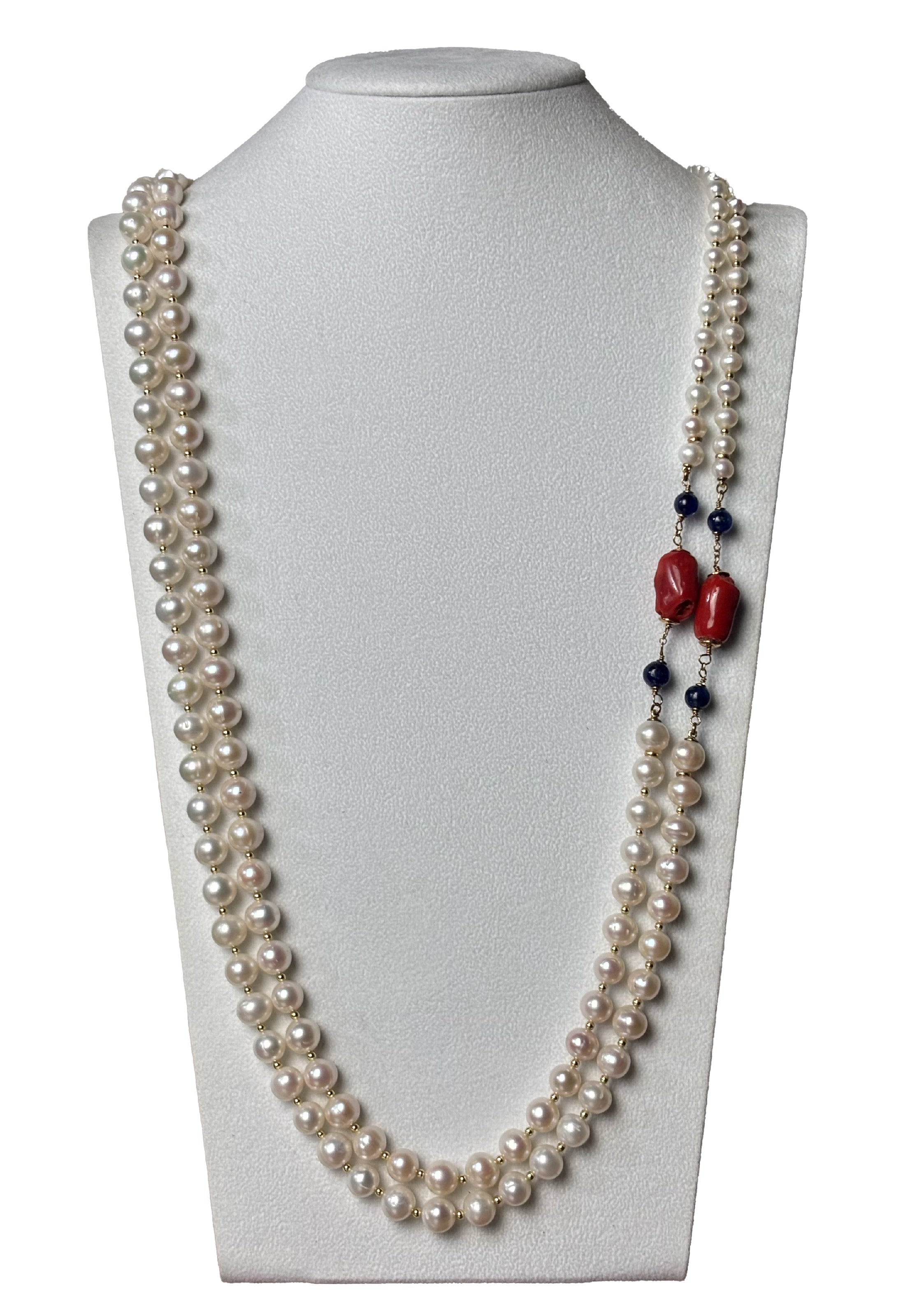 Collana perle corallo