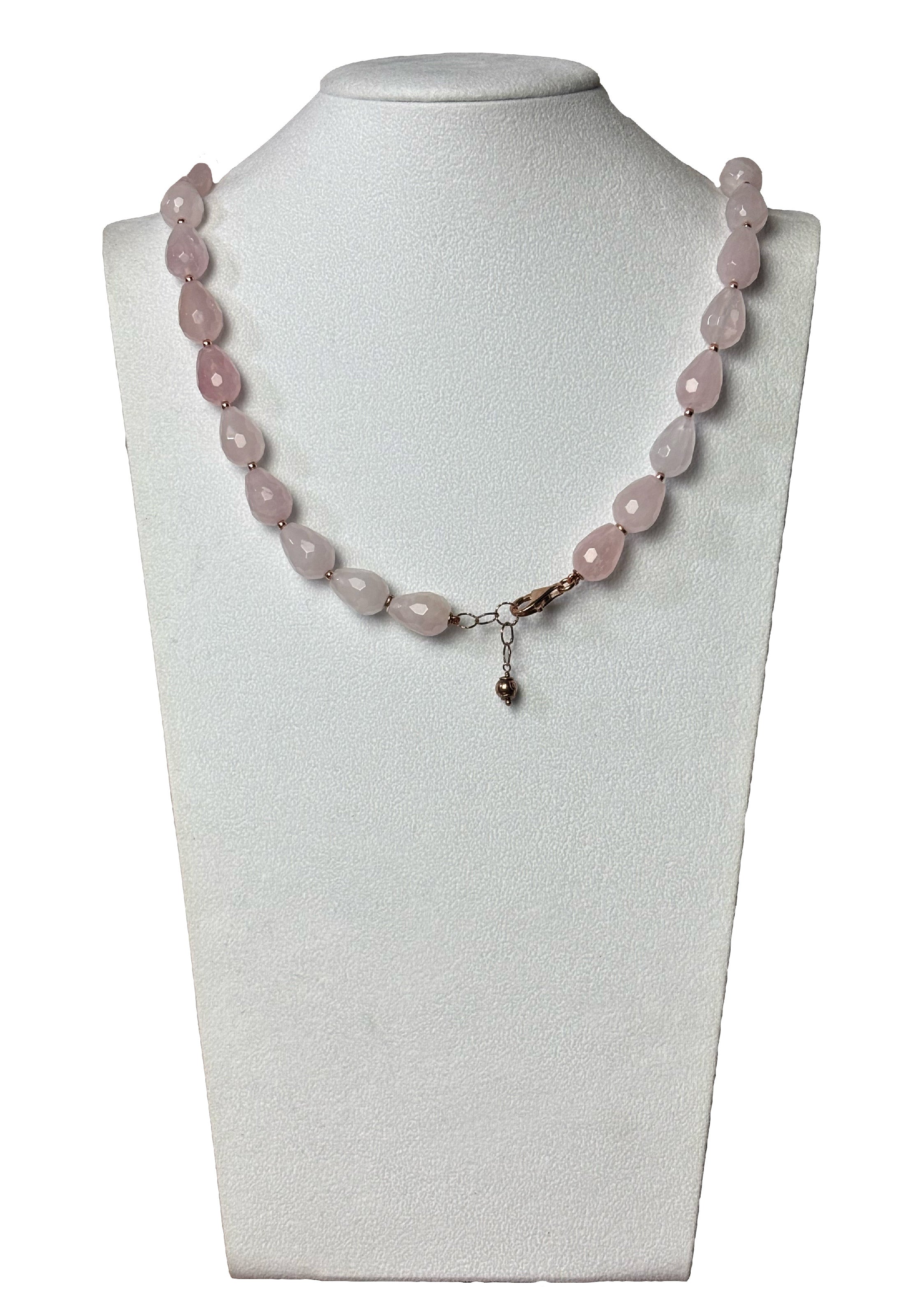 Collana quarzo rosa perle