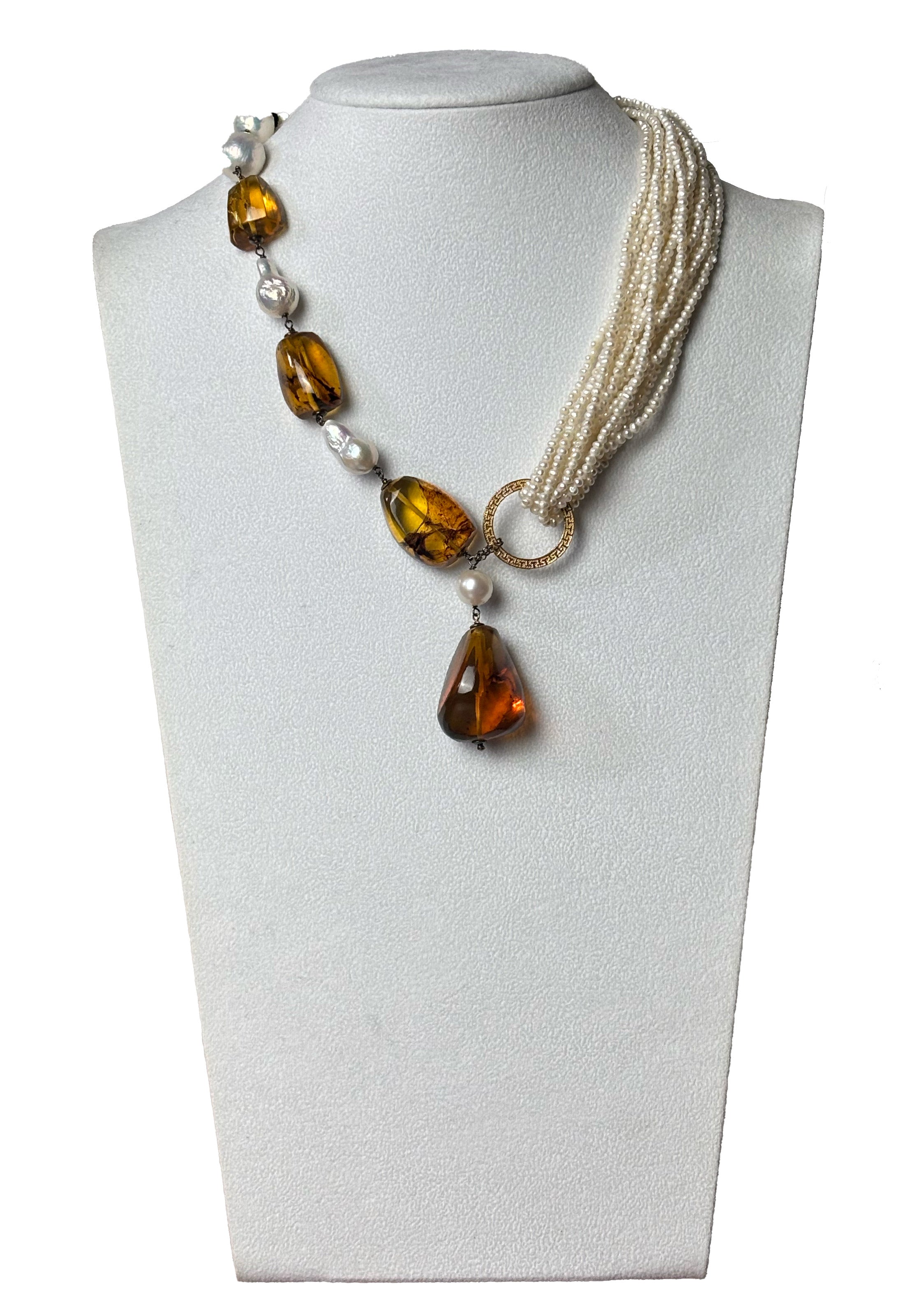 Collana ambra perle